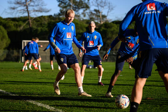 André Boman of the Swedish national football team at a