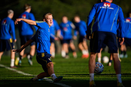 Carl Gustafsson of the Swedish national football team at a