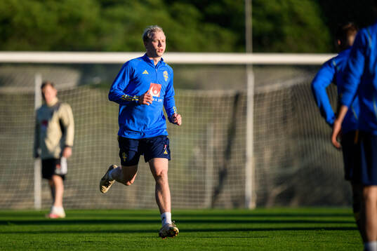 André Boman of the Swedish national football team at a