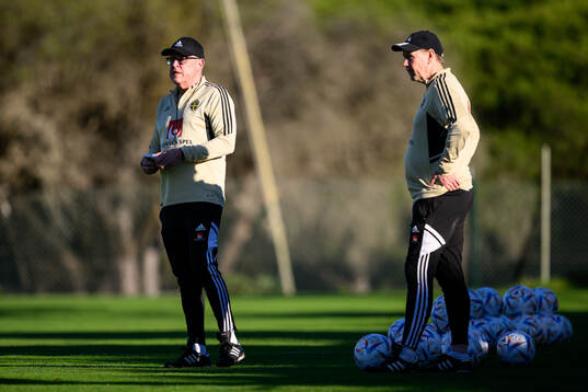 head coach Janne Andersson and assistant coach Peter