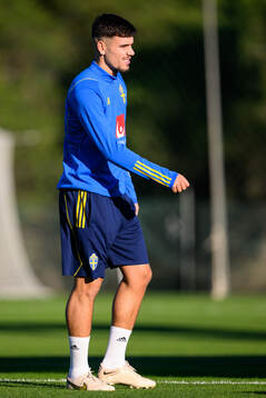 Edvin Kurtulus of the Swedish national football team at a