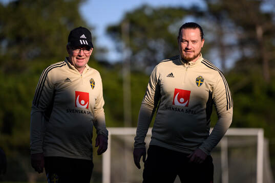 Scout Lasse Jacobsson and video analyst Christoffer