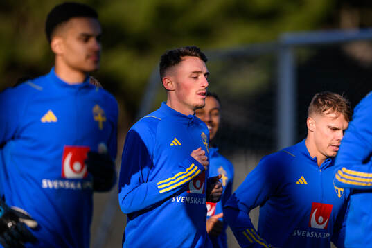 Noah Persson of the Swedish national football team at a