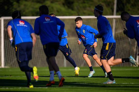 Yasin Ayari of the Swedish national football team at a