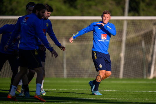 Victor Edvardsen of the Swedish national football team at a