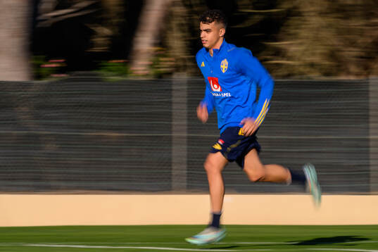 Yasin Ayari of the Swedish national football team at a