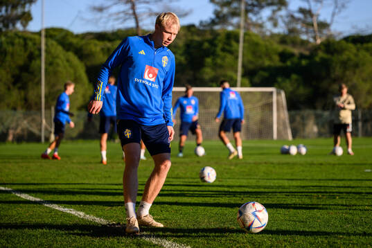 André Boman of the Swedish national football team at a