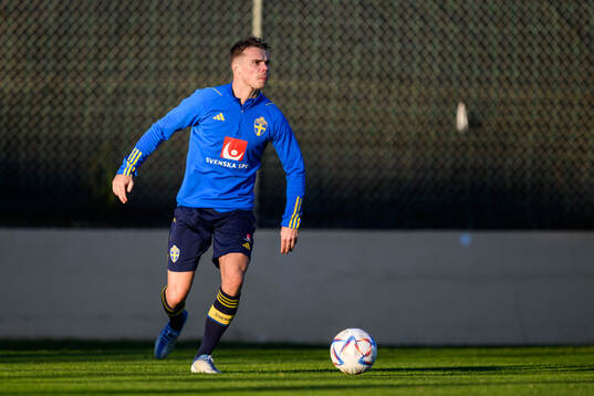 Elias Andersson of the Swedish national football team at a