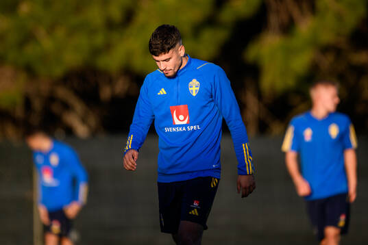 Edvin Kurtulus of the Swedish national football team at a