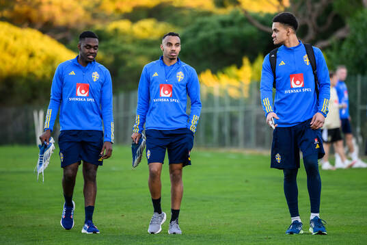 Joel Asoro, Bilal Hussein and goalkeeper Oliver Dovin of