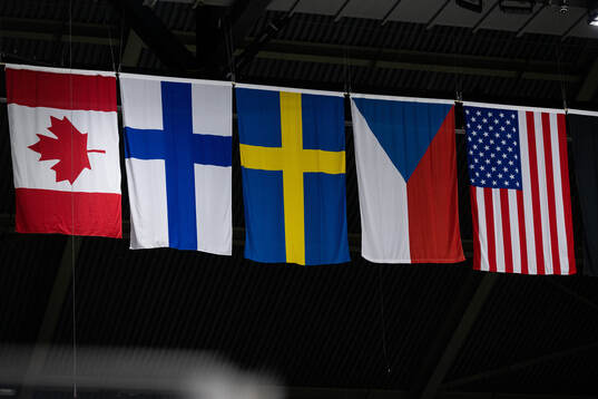 Flags of Canada, Finland, Sweden, Czech Republic and USA