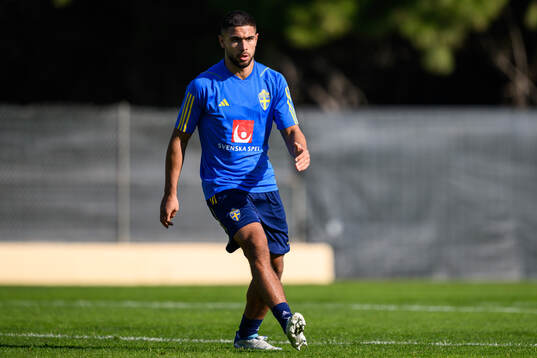 Omar Faraj of the Swedish men's football national team at a