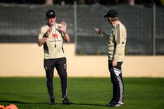 head coach Janne Andersson and scout Lasse Jacobsson of the