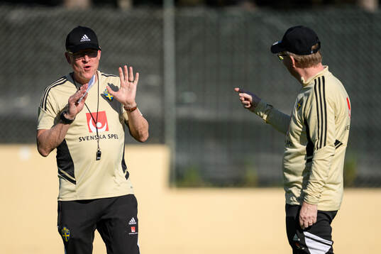 head coach Janne Andersson and scout Lasse Jacobsson of the