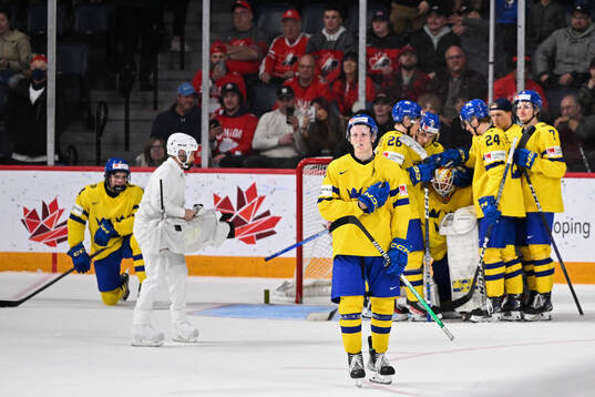 Adam Engström of Sweden looks dejected