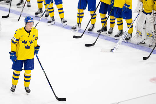 Victor Sjöholm of Sweden looks dejected