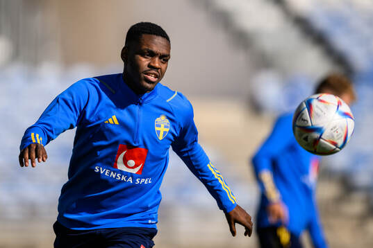 Joel Asoro of the Swedish men's football national team at a