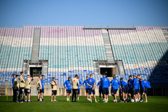 Players and coaches of the Swedish men's football national