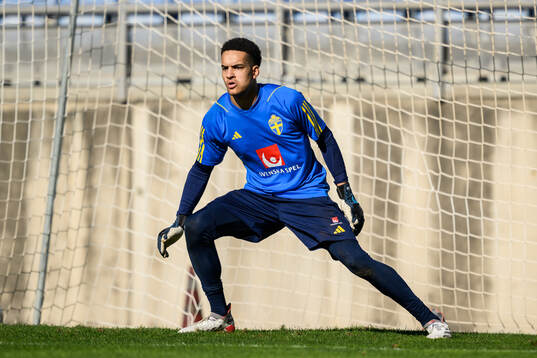 goalkeeper Oliver Dovin of the Swedish men's football
