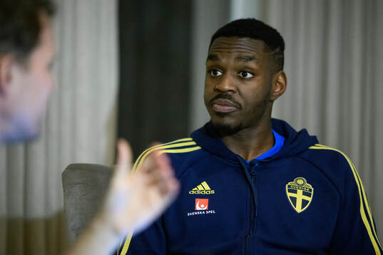 Joel Asoro of the Swedish men's football national team at a