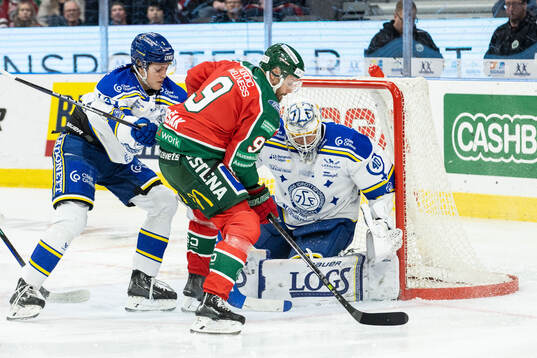 Leksands målvakt Mantas Armalis och Frölundas Jan Mursak
