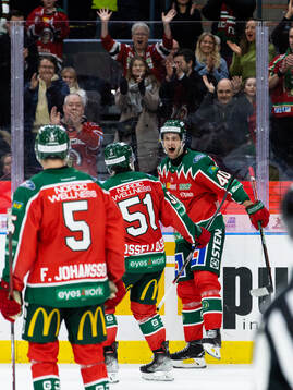 Frölundas Petteri Lindbohm jublar