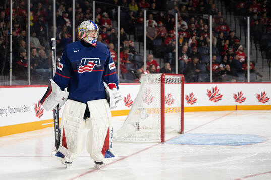 Goaltender Trey Augustine of USA