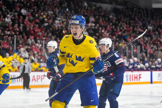 Filip Bystedt of Sweden celebrates