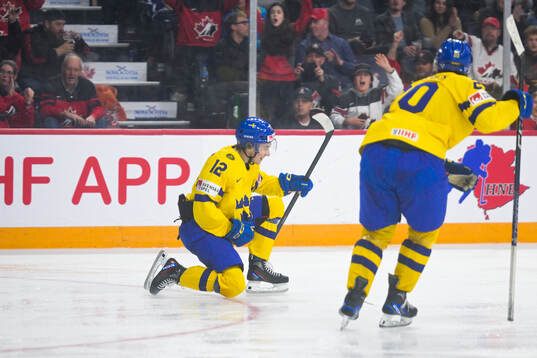 Noah Östlund of Sweden celebrates