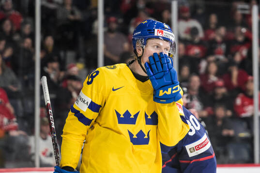 Filip Bystedt of Sweden looks dejected