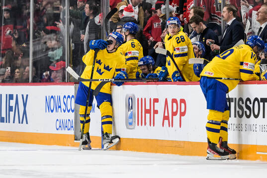 Adam Engström of Sweden looks dejected