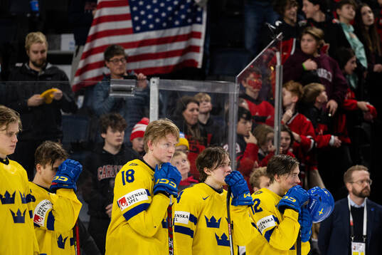 Filip Bystedt of Sweden looks dejected
