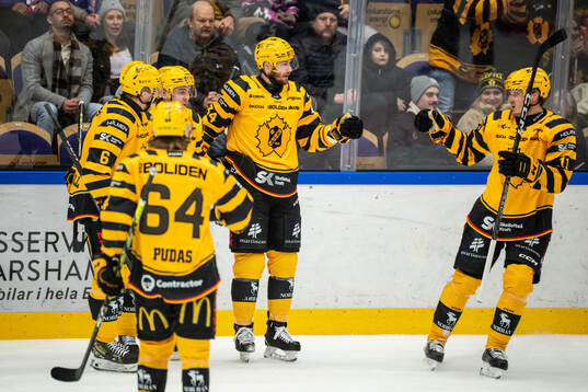 Skellefteås Tom Kühnhackl jublar med lagkamrater