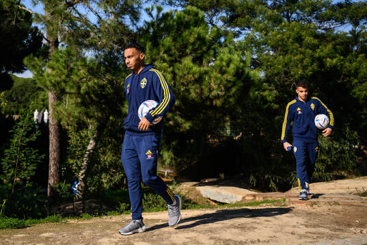 Bilal Hussein and Yasin Ayari of the Swedish men's football