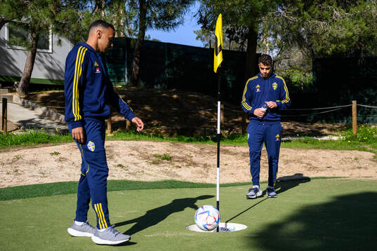 Bilal Hussein and Yasin Ayari of the Swedish men's football
