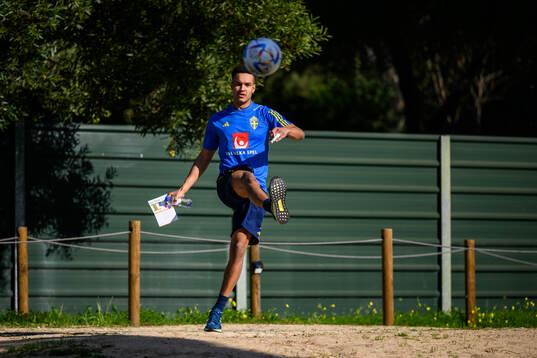 goalkeeper Oliver Dovin of the Swedish men's football