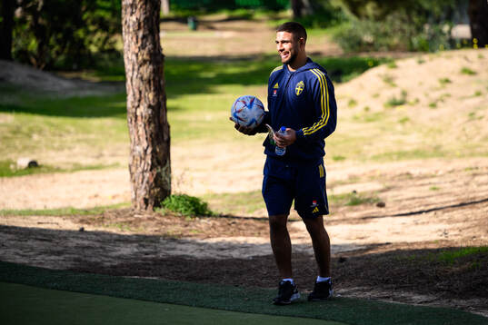 Omar Faraj of the Swedish men's football national team