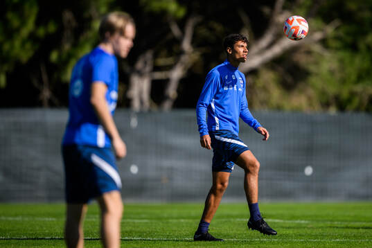 Robin Tihi of the Finnish men's national team at a training