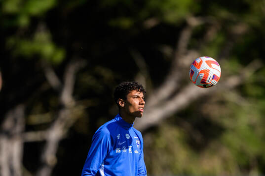 Robin Tihi of the Finnish men's national team at a training