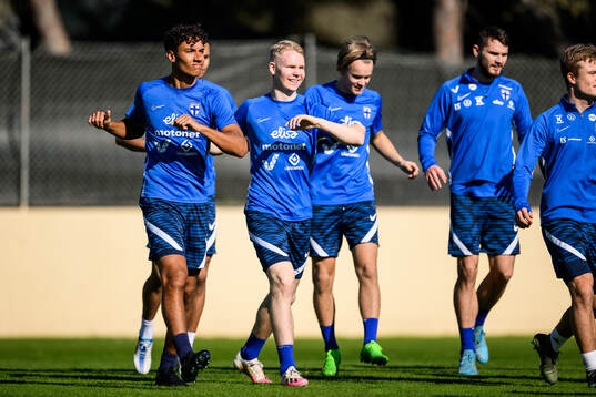 Robin Tihi of the Finnish men's national team at a training