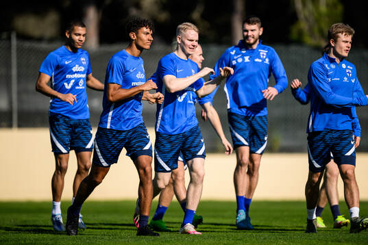 Robin Tihi of the Finnish men's national team at a training