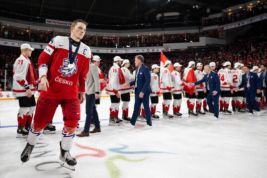 Stanislav Svozil of Czech Republic looks dejected