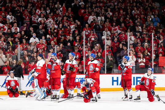 Players of Czech Republic look dejected