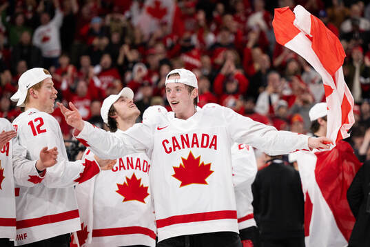 Brandt Clarke of Canada celebrates