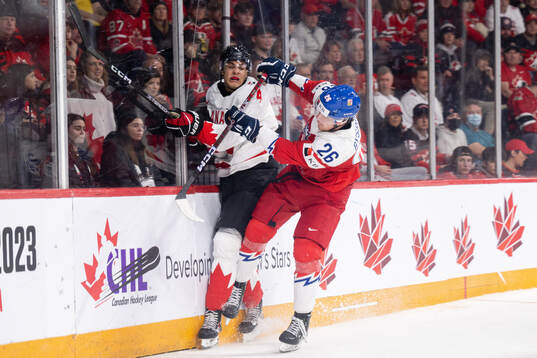 Tyson Hinds of Canada and Martin Rysavy of Czech Republic