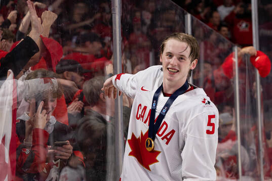 Brandt Clarke of Canada celebrates