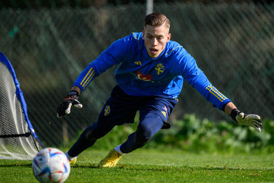goalkeeper Leopold Wahlstedt of the Swedish men's football