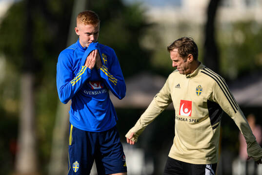 Hugo Larsson of the Swedish men's football national team at