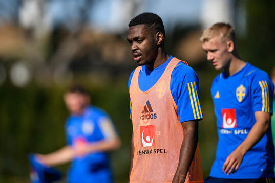 Joel Asoro of the Swedish men's football national team at a