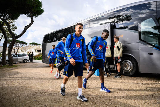 Yasin Ayari and Joel Asoro of the Swedish men's football